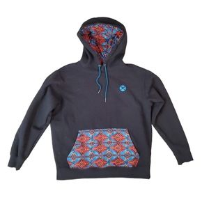 Hooey Men's Gray Southwest Orange Turquoise Pullover Hoodie Sweatshirt Large